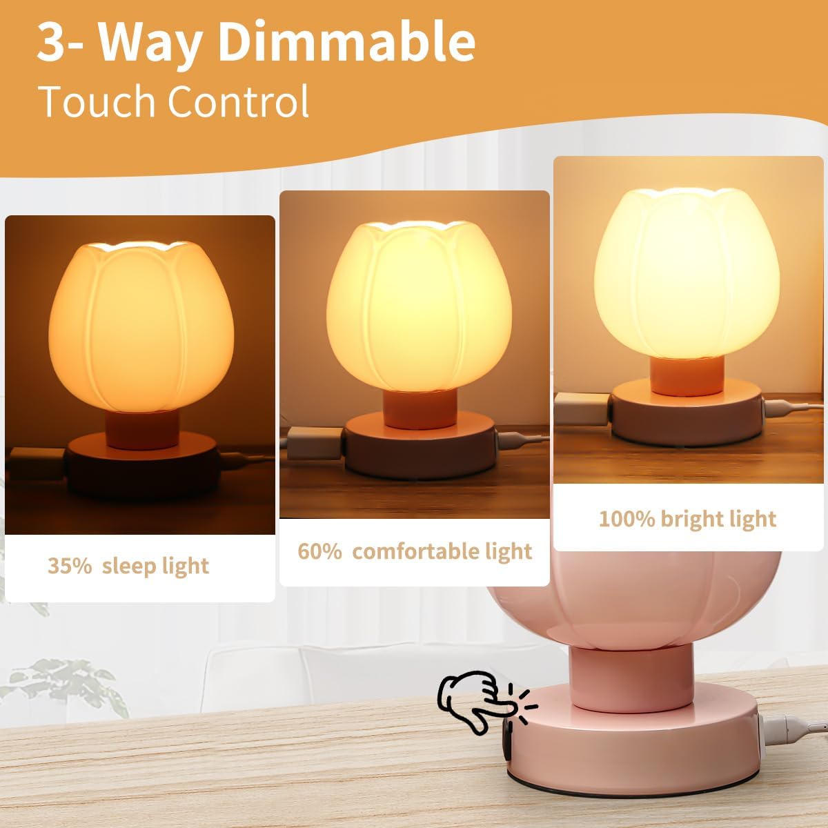 Bedside Small Table Lamps Dimmable