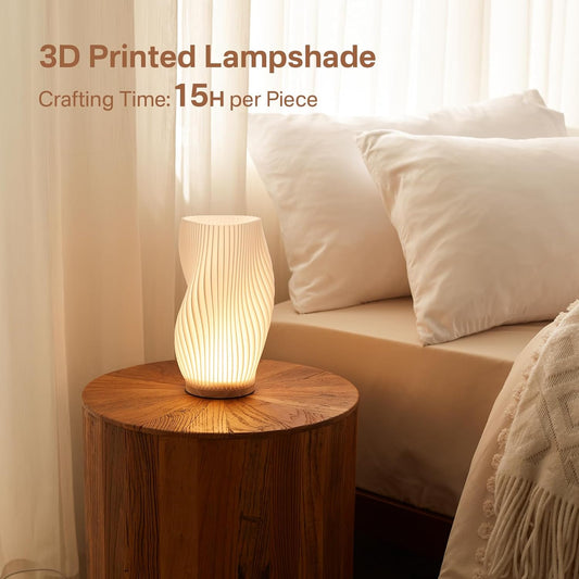 Bedside Lamp with Woodbase