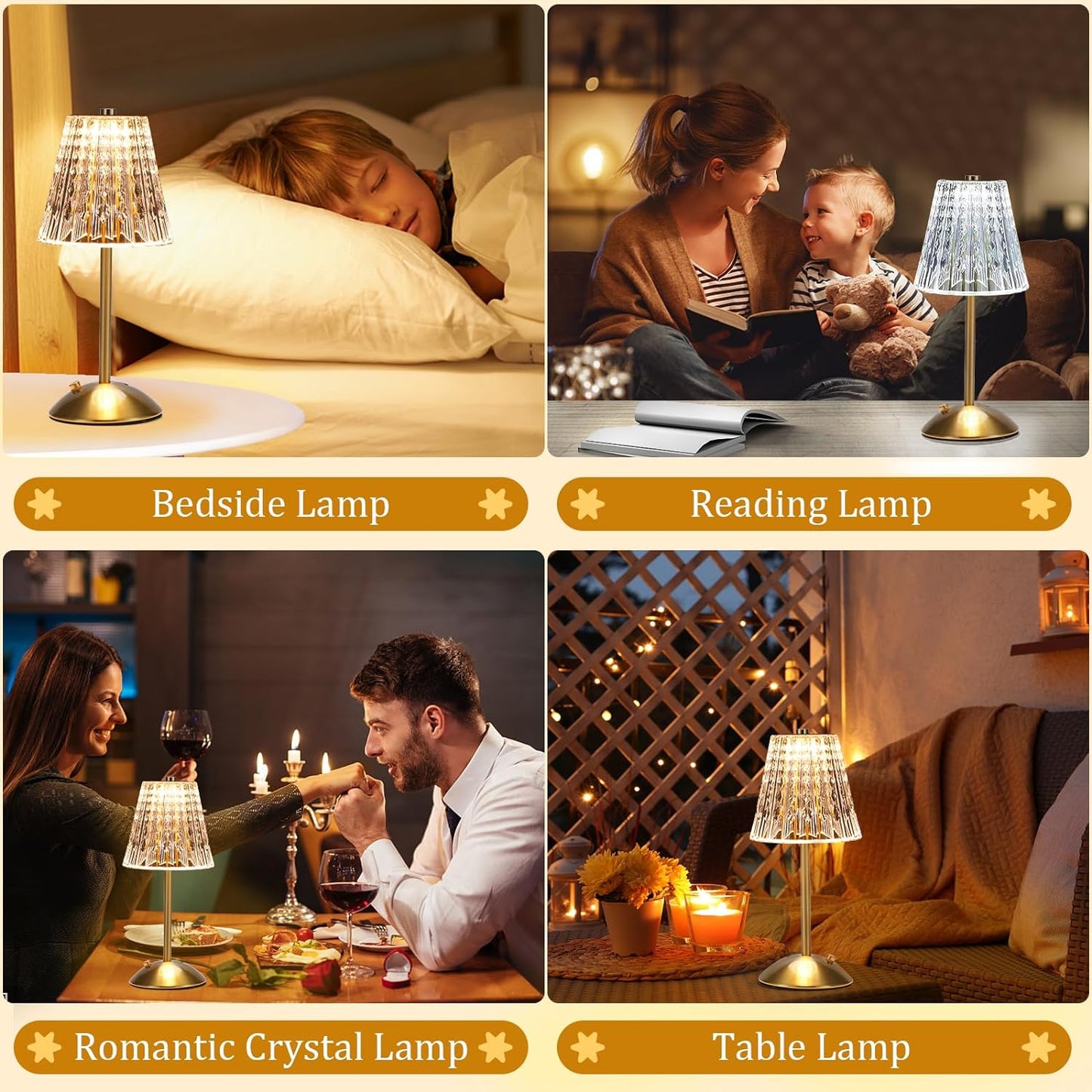 Touch Dimmable Crystal Lamp